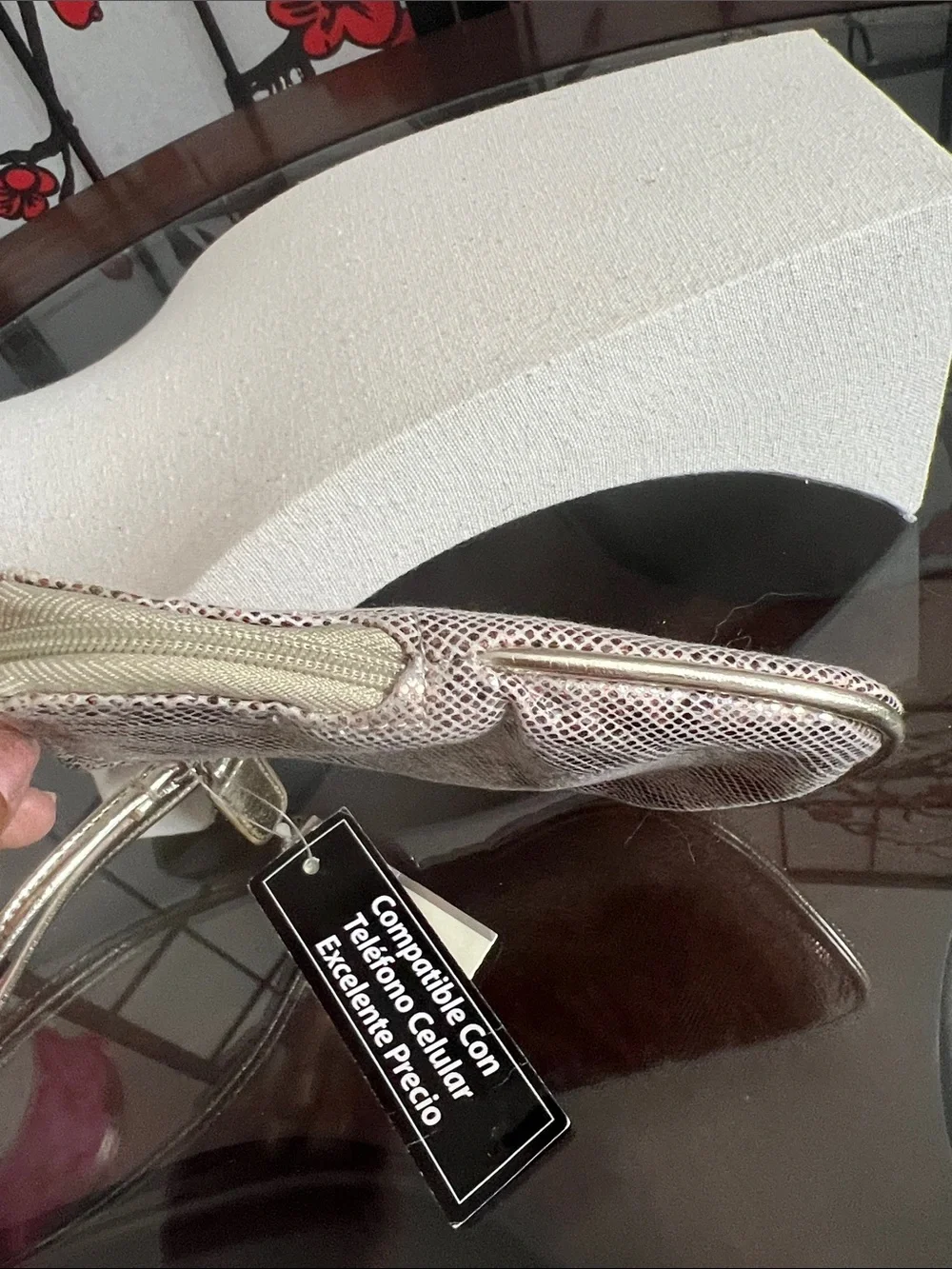 Metallic Rose Gold Phone Wristlet - Women Bags